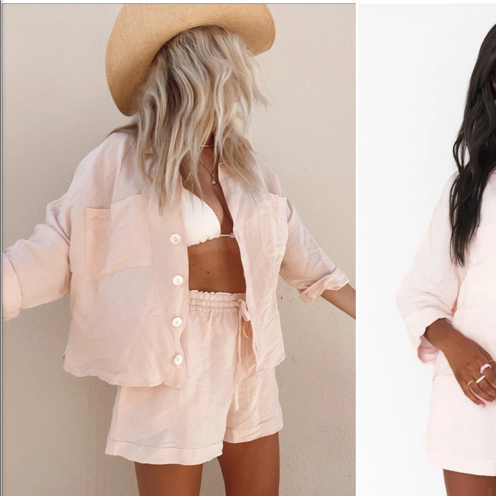 Shell Pink Linen Jessicas Shirt from SMYM